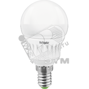 Лампа светодиодная LED 5вт Е14 теплая (шар) (94265 NLL-G45) - Navigator Group