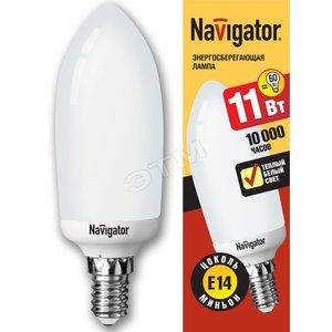 Лампа энергосберегающая КЛЛ 11/827 Е14 D38х113 свеча (94270 NCL-C) - Navigator Group