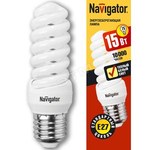 Лампа энергосберегающая КЛЛ 15/827 Е27 D34х110 спираль (94286 NCL-SF10) - Navigator Group