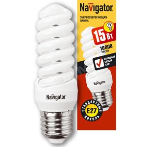 Лампа энергосберегающая КЛЛ 15/840 Е27 D34х110 спираль (94287 NCL-SF10) - Navigator Group