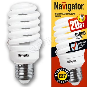 Лампа энергосберегающая КЛЛ 20/865 Е27 D50x112 спираль (94296 NCL-SF10) - Navigator Group