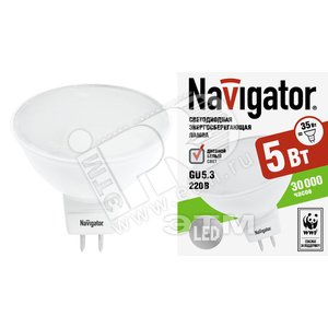 Лампа светодиодная LED 5вт 230в GU5.3 дневной (94382 NLL-MR16) - Navigator Group