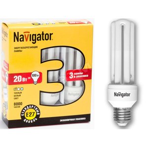 Лампа КЛЛ 20/827 Е27 D43x150 3U(кратн.3шт.упак)Navigator (94404 NCL6-3U) - Navigator Group