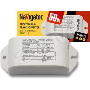 Трансформатор электронный 50w 12v с защитой (94431 NT) - Navigator Group