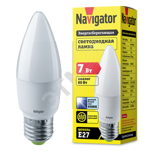 Лампа светодиодная LED 7вт Е27 дневной матовая свеча (61241 NLL-C37) - Navigator Group