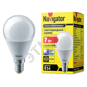 Лампа светодиодная LED 7вт Е14 дневной шар (61244 NLL-G45) - Navigator Group