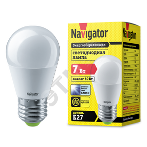 Лампа светодиодная LED 7вт Е27 дневной шар (61245 NLL-G45) - Navigator Group