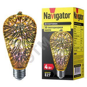 Лампа светодиодная LED 4вт E27 3D-ST64 (61486 NLL-3D) - Navigator Group