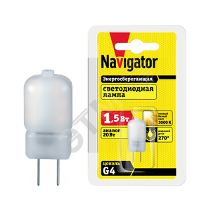 Лампа светодиодная LED 1.5вт 230в G4 тепло-белый капсульная (71350 NLL-G4) - Navigator Group