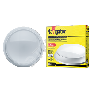 ДБП-18w с/датч.круг,4000K,1400Лм,IP65,пласт.бел. - Navigator Group