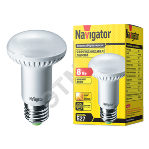 Лампа светодиодная LED зеркальная 8вт E27 R63 теплый (94260 NLL-R) - Navigator Group