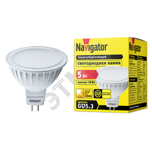 Лампа светодиодная LED 5вт 230в GU5.3 тепло-белый (94263 NLL-MR16) - Navigator Group