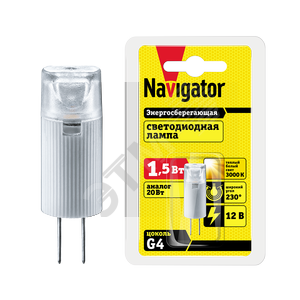 LED 1.5вт 12в,G4,тепло-бел.капсульная Navigator - Navigator Group