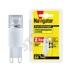 Лампа светодиодная LED 2.5вт 230в G9 тепло-белая капсульная (94399 NLL-G9) - Navigator Group