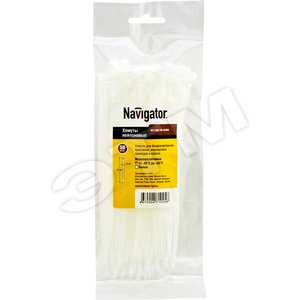 Хомут 400х4.8мм нейлон NCT-048-400-50/WH (50 шт) (14204) - Navigator Group