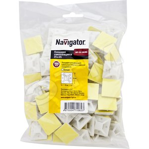 Площадка самоклеящаяся 40х40 белая под хомуты (100шт) - Navigator Group