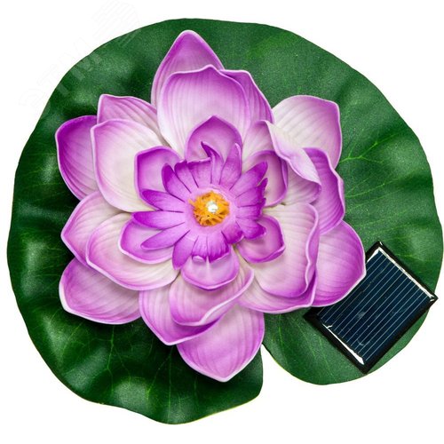 Светильник светодиодный на воду Кувшинка сиреневый1 RGB LED солнечная батарея (PL263) - Feron