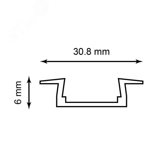 Профиль встраиваемый алюминиевый 2 м матовый экран 2 заглушки для светодиодных лент 2