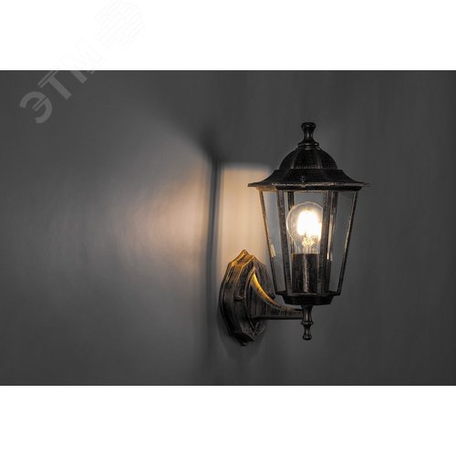 Светильник НБУ-60w вверх Е27 IP44 черное золото 2