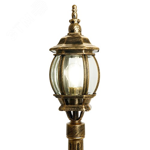 Светильник НТУ-100w столб Е27 IP44 черное золото 3