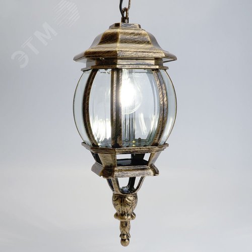 Светильник 8105 100W 230 В E27 160х160х440мм черное золото 2