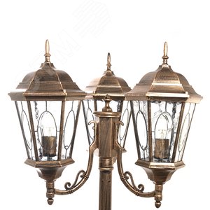 Светильник НТУ-3х60w столб Е27 IP44 черное золото 2