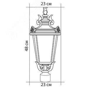 Светильник садово-парковый PL4003 60W 230V E27 230*230*480мм черное золото (на столб) | 11362 | FERON - фото 2