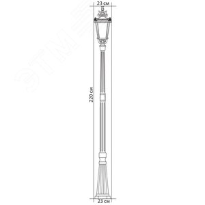 Светильник НТУ-60w столб-2.2м Е27 IP44 черный (PL4007 чер.) - фото 2