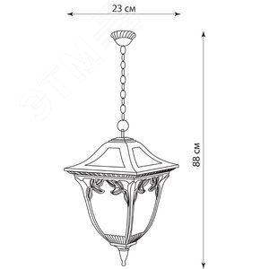 Светильник садово-парковый PL4085 100W 230V E27 230*230*880MM черное золото (на цепочке) | 11491 | FERON - фото 3