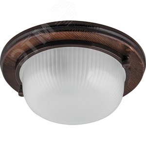 Светильник НБО-03-60-021 Е27 круг дерево орех IP54