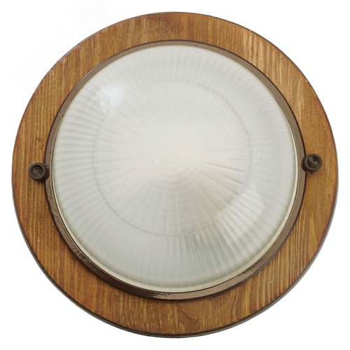 Светильник НБО-03-60-021 Е27 круг дерево орех IP54 3