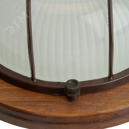 Светильник НБО-03-60-022 Е27 круг с решеткой дерево орех IP54 3