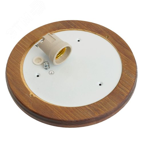 Светильник НБО-03-60-022 Е27 круг с решеткой дерево орех IP54 4