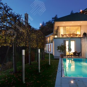 Светильник НТУ-18w столб Е27 IP44 серебро 2