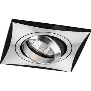 Светильник ИВО-50w 12в G5.3 квадратный алюминий/черный (CD2340 алюм/чер.) - Feron