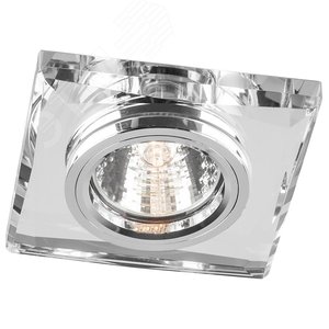 Светильник ИВО-50w 12в G5.3 квадратный серебро (8150-2 сереб/сереб.) - Feron
