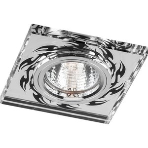 Светильник ИВО-50w 12в G5.3 серебро/серебро черный (8115-2 сереб/сереб.черн) - Feron