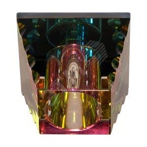 Светильник ИВО-50w 220в G9 золото с многоцветным стеклом (JD138-MC) - Feron
