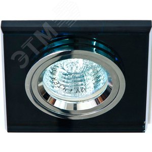 Светильник ИВО-50w 12в G5.3 квадратный серебро/серый