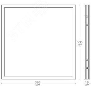 Панель светодиодная ДВО-36w 595х595х19 4000K 2900Лм матовый IP40 LED 3