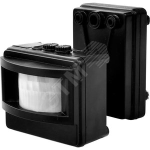 Датчик движения ИК настенный 1200w 120 гр. 12м IP44 черный (SEN14 чер.) - Feron