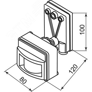 Датчик движения ИК настенный 1200w 120 гр. 12м IP44 черный (SEN14 чер.) - фото 2