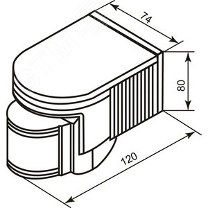 Датчик движения ИК настенный 1200w 180 гр. 12м IP44 белый (SEN8 бел.) - фото 2