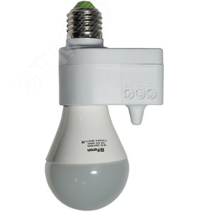 Датчик движения МВ в патрон Е27 60w 360 гр. 5м IP20 белый (SEN41 бел.) - фото 2