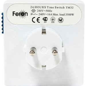 Розетка с таймером (суточная) механическая IP20 16А 3500W - фото 3