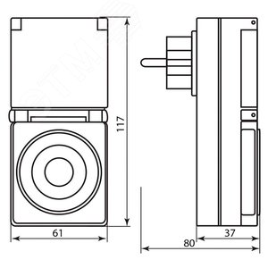 TM51 3500W/16A 230V розетка с таймером (суточная) в защитном корпусе IP44 | 23239 | FERON - фото 4
