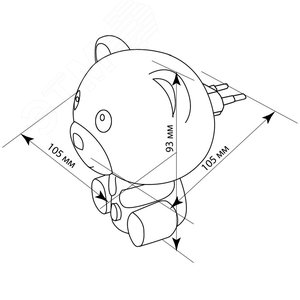 Ночник светодиодный 0.8w LED Медвежонок коричневый (FN1006) - фото 4