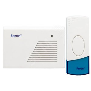 Звонок Н-118В дверной 2*1.5V/AA (2 мелодии) белый - Feron