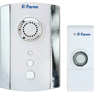 Звонок дверной 35 мелодий 2*1.5V/AA белый/хром Е-368 - Feron