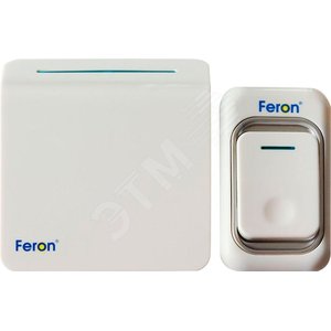 Звонок Q-290 (кнопка IP44) 48 мелодий 3*1.5V/AAA  белый - Feron